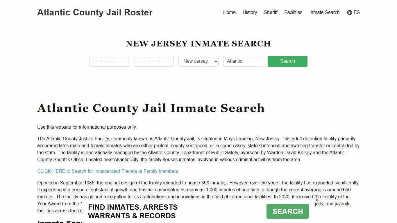 Atlantic County Jail Roster Lookup, NJ, Inmate Search